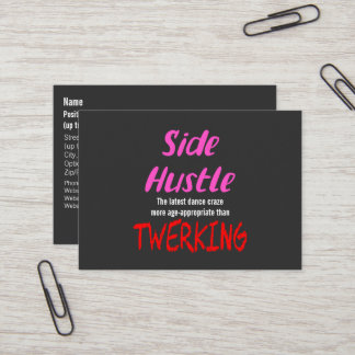 Cartão De Visita Side Hustle vs. Texto Rosa Neon Twerking