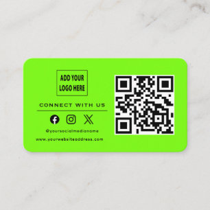 Cartão De Visita Siga A Digitalização Para Conectar-Se Com O Verde 