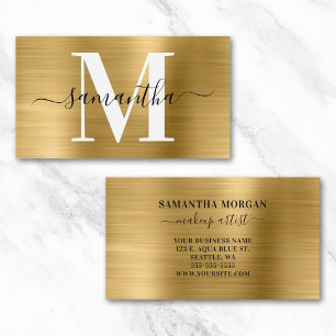 Cartão De Visita Signature Monograma Dourado Shimmer