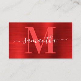 Cartão De Visita Signature Monograma Red Shimmer Foil