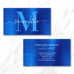 Cartão De Visita Signature Monograma Royal Blue Shimmer