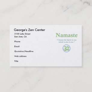 Cartão De Visita Significado de Namaste com símbolo do OM