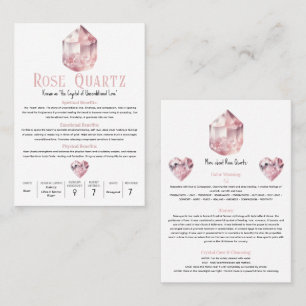 Cartão De Visita Significado Metafísico do Cristal Rosa Quartzo Ros