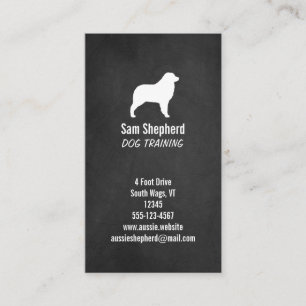 Cartão De Visita Silhueta de Australian Shepherd - Estilo Quadro Ne