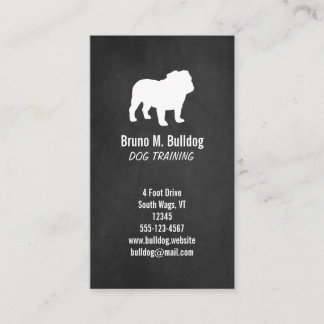 Cartão De Visita Silhueta de Bulldog - Estilo Quadro Negro