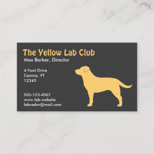 Cartão De Visita Silhueta de Cachorro Amarelo Labrador Retriever