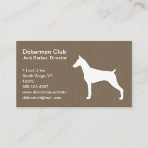 Cartão De Visita Silhueta de Doberman Pinscher