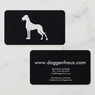 Cartão De Visita silhueta de Dogue Alemão