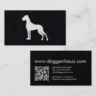 Cartão De Visita silhueta de Dogue Alemão