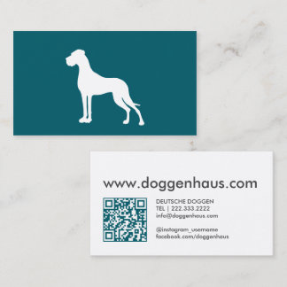 Cartão De Visita silhueta de Dogue Alemão