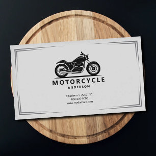 Cartão De Visita Silhueta de Motocicleta Preta Esbelta