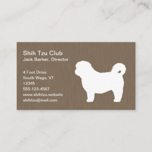 Cartão De Visita Silhueta de Shih Tzu Branco
