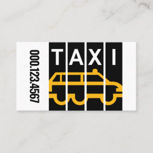 Cartão De Visita Silhueta de Táxi Amarelo com Listras Pretas