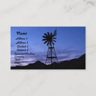 Cartão De Visita silhueta de um moinho de vento