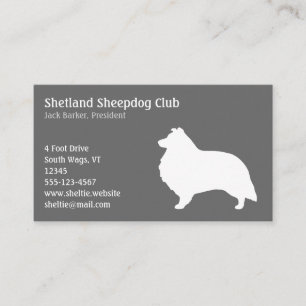 Cartão De Visita Silhueta do Cão de Pastoreio de Shetland