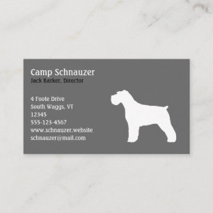 Cartão De Visita Silhueta do Cão Schnauzer