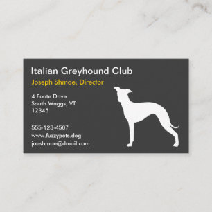 Cartão De Visita Silhueta do Galgo Italiano