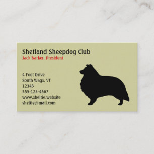Cartão De Visita Silhueta do Sheepdog de Shetland