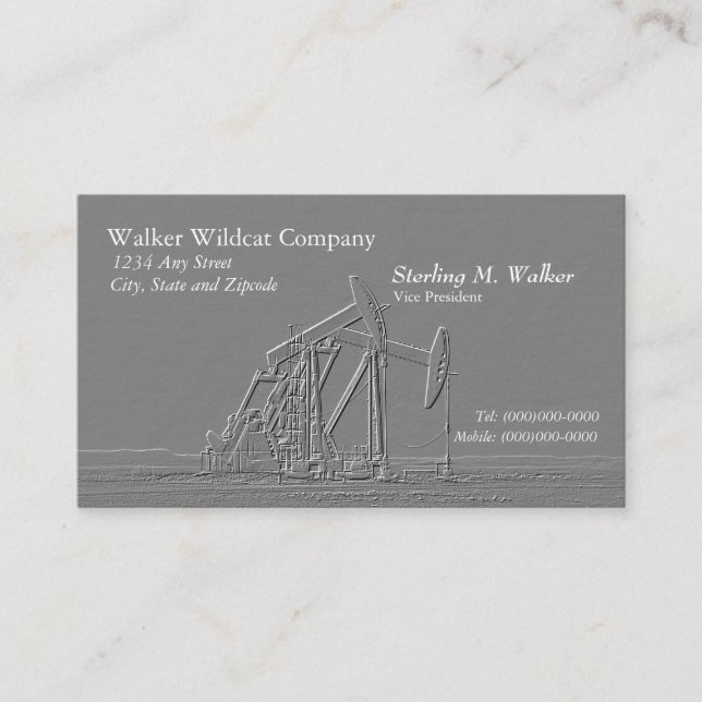 Cartão De Visita Silhueta dupla da unidade de bombeamento do óleo (Frente)
