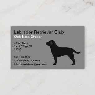 Cartão De Visita Silhueta preta de labrador retriever