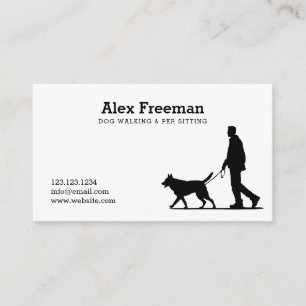 Cartão De Visita Silhuette Walker, preto e branco moderno