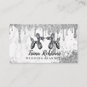 Cartão De Visita Silver Balloons Event Planning Business Ca
