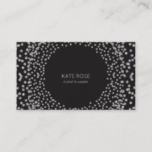 Silver Diamond Confetti Black Swarovski Cristais