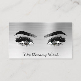 Cartão De Visita *~* SILVER Glitter Lashes QR Brows Extensões