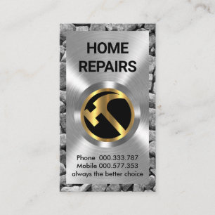 Cartão De Visita Silver Metal Funciona Hammer Ouro