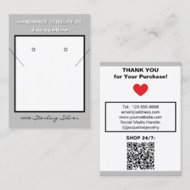 Cartão De Visita Silver Necklace Earrings Website QR Code