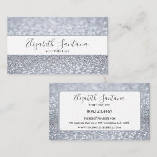 Cartão De Visita Silver Shimmery Glitter