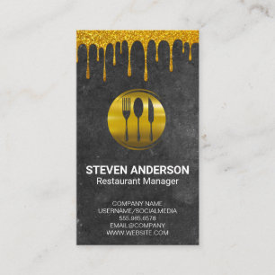 Cartão De Visita Silverware de metal Dourado Lixeira Dourada