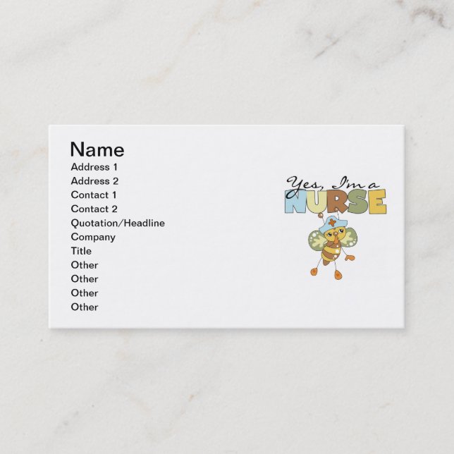 Cartão De Visita Sim, sou uma Enfermeira T-shirts e presentes (Frente)