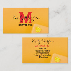 Cartão De Visita Símbolo amarelo personalizado e laranja