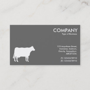 Cartão De Visita Símbolo branco da vaca - Cinza 666666