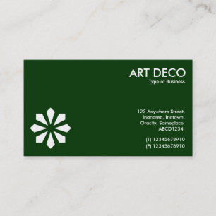 Cartão De Visita Símbolo da Flor Art Deco - Verde Escuro 003300