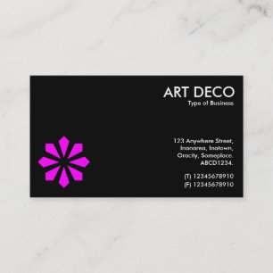 Cartão De Visita Símbolo da ventoinha da Deco de Arte Magenta - Pre