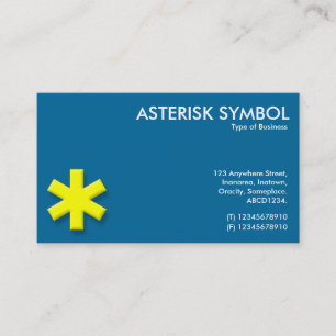 Cartão De Visita Símbolo de asterisco amarelo - azul (006699)