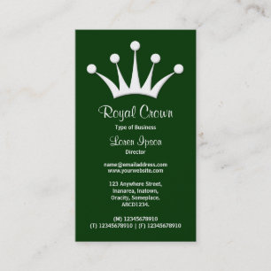 Cartão De Visita Símbolo de Coroa - Verde Escuro 003300 (Dourado)