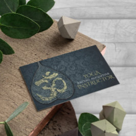 Cartão De Visita Símbolo de instrutor de Yoga preto e Dourado Bodhi