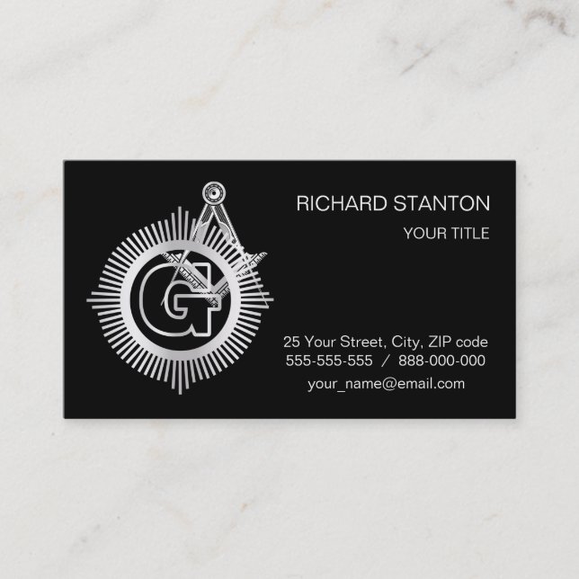 Cartão De Visita Símbolo de maçonaria (Frente)