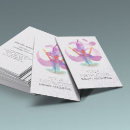 Cartão De Visita Símbolo de Meditação de Yoga de Aquarela Elegante