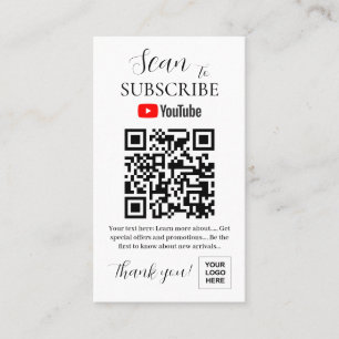 Cartão De Visita Símbolo de Pedestal do Código QR do Youtube