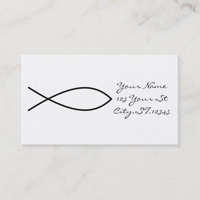 Cartão De Visita Símbolo de Peixe Cristão Ichthys Thunder_Cove (Frente)