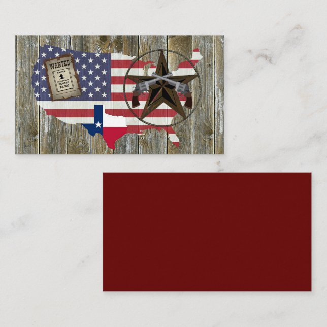 Cartão De Visita Símbolo de pistola de dueling estrela do Texas mai (Frente/Verso)