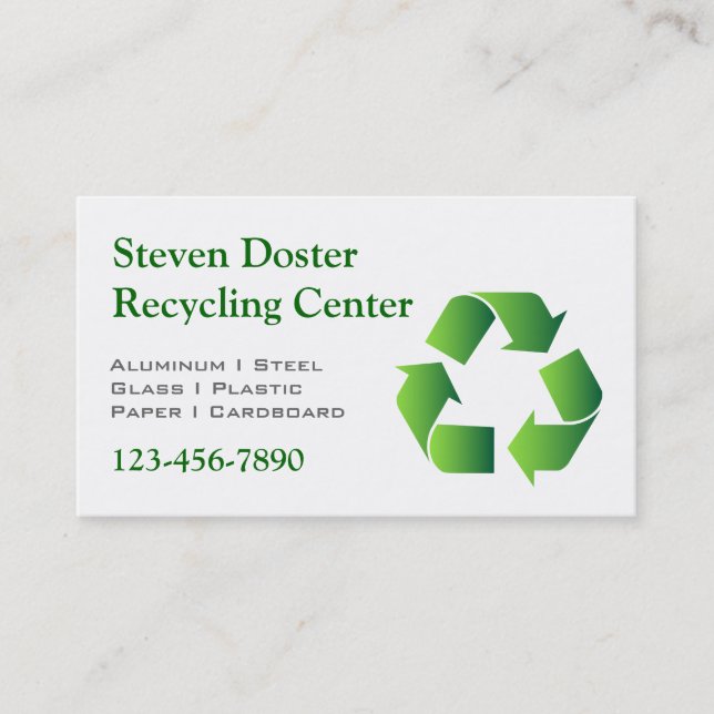 Cartão De Visita Símbolo de Reciclar Verde (Frente)