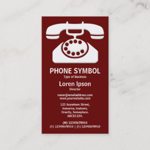 Cartão De Visita Símbolo de Telefone II - Marrom Escuro (660000)