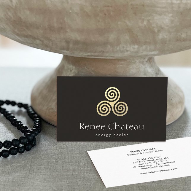 Cartão De Visita Símbolo de Triskele Céltico ou Espiral Triplo (Criador carregado)