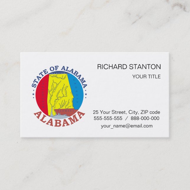 Cartão De Visita Símbolo do Alabama (Frente)