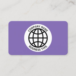 Cartão De Visita Símbolo do Globo - Roxo #7F66B2